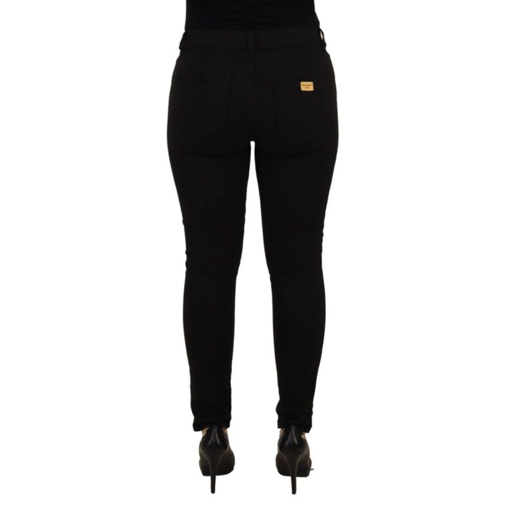 Dolce & Gabbana Black Mid Waist Skinny Denim Cotton Women's Jeans - Picture 3 of 6